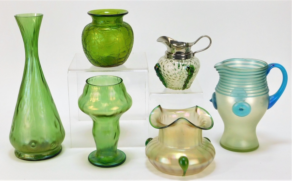 6 LOETZ AUSTRIAN BOHEMIAN ART GLASS