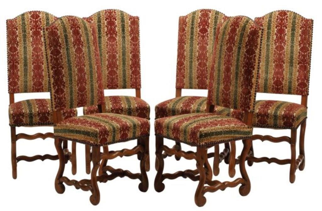 (6) LOUIS XIV STYLE UPHOLSTERED