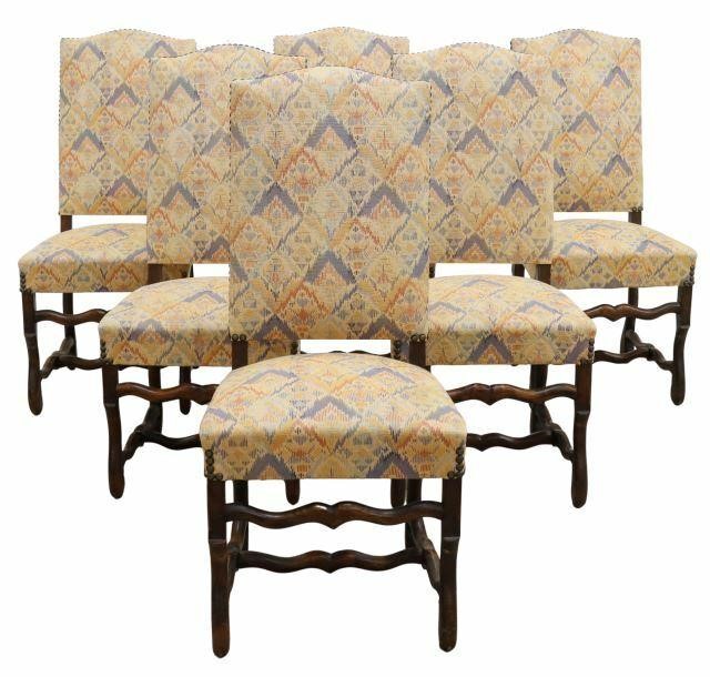 (6) LOUIS XIV STYLE UPHOLSTERED