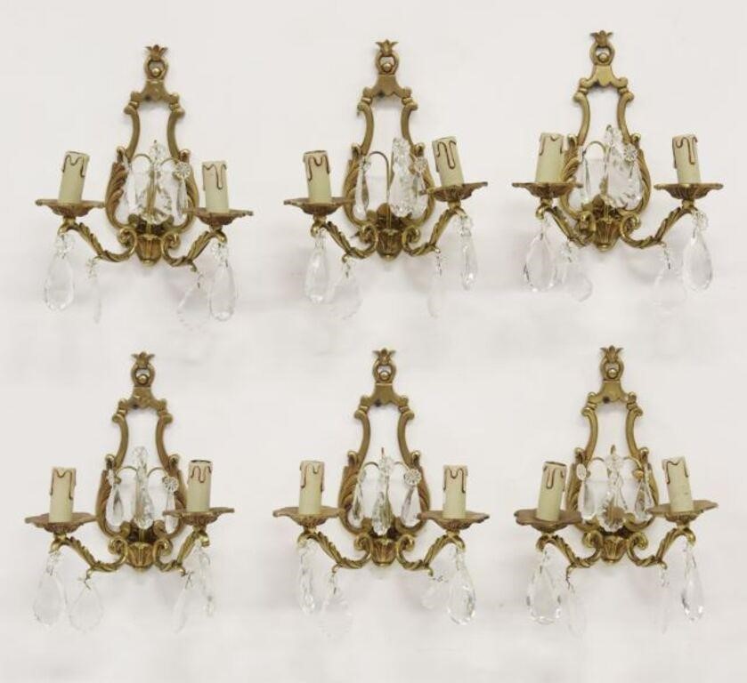 (6) LOUIS XV STYLE GILT METAL