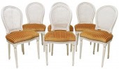(6) LOUIS XVI STYLE CANED & PA