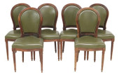 (6) LOUIS XVI STYLE GREEN UPHO