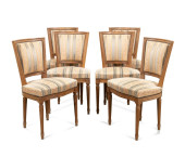 6 LOUIS XVI STYLE STRIPED VELV