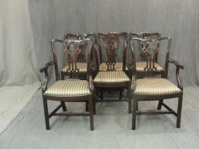 6 Mahogany Chippendale Style Dining