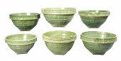 (6) McCoy pottery mixing bowls