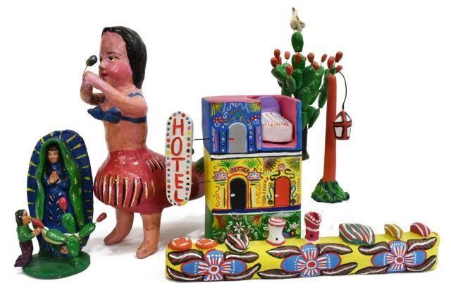 (6) MEXICAN FOLK ART PAINTED