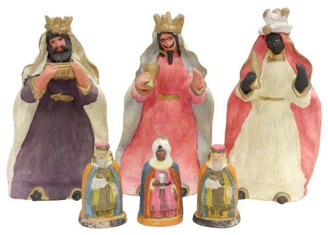 (6) MEXICO POLYCHROME POTTERY THREE