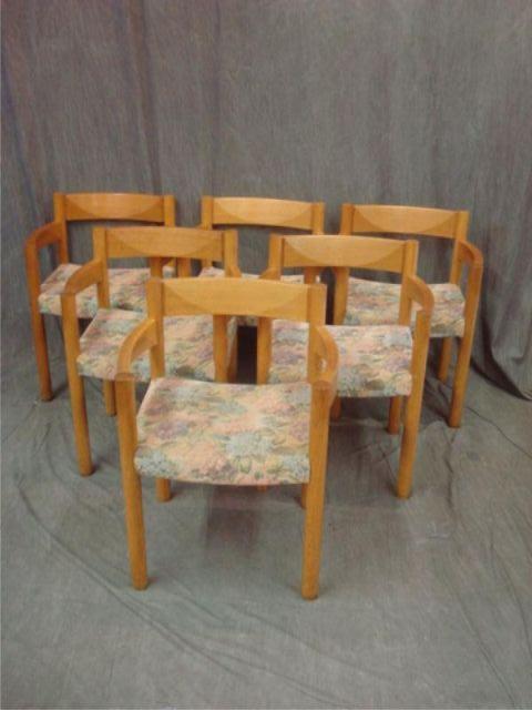 6 Midcentury Blonde Wood Chairs.