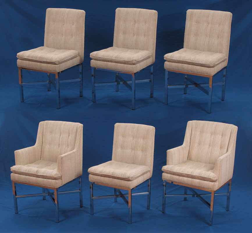 6 MILO BAUGHMAN DINING CHAIRS: