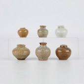 6 MINI CHINESE CELADON & CRACK