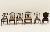 6 MINIATURE MAHOGANY CHAIRS; T