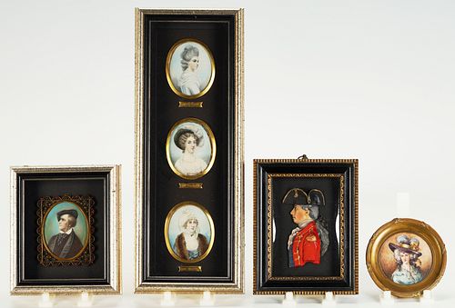 6 MINIATURE PORTRAITS, MOSTLY