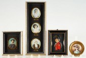 6 MINIATURE PORTRAITS, MOSTLY
