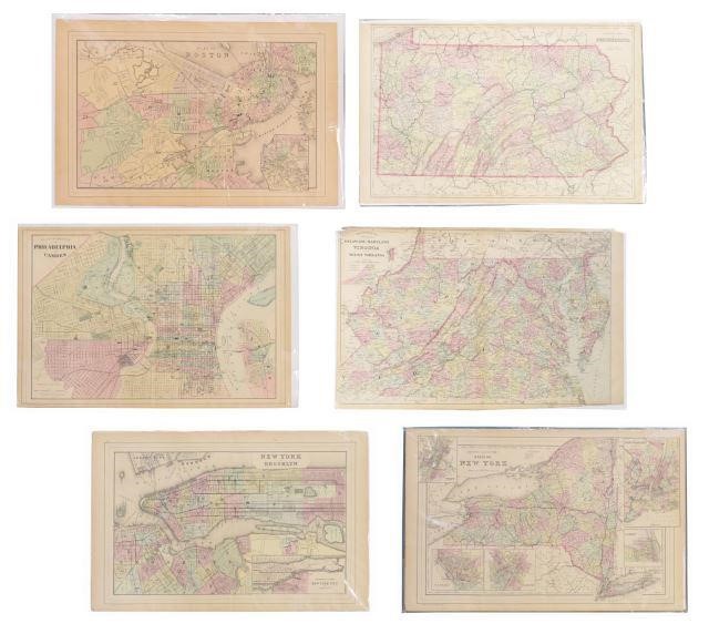 (6) MITCHELL & BRADLEY ATLAS MAPS