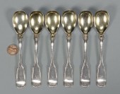 6 MOBILE COIN SILVER EGG SPOON