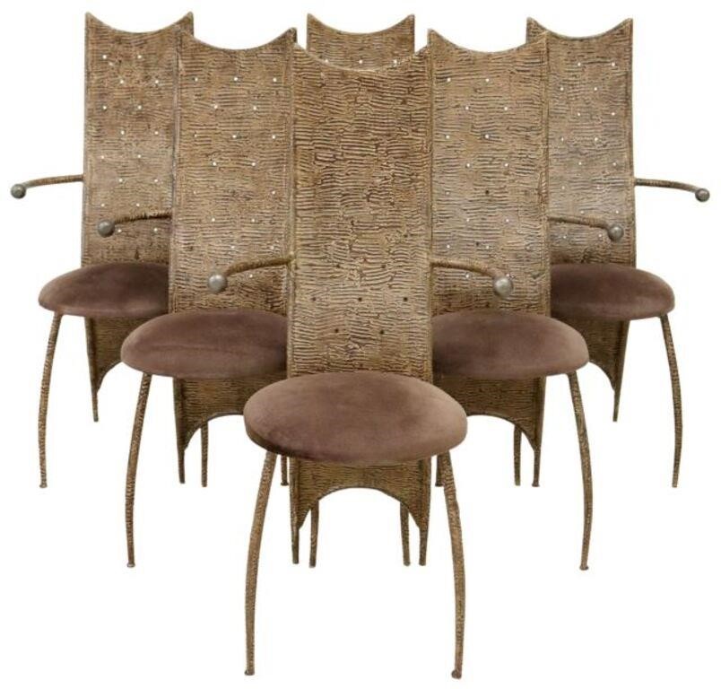 (6) MODERN TEXTURED STEEL