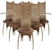 (6) MODERN TEXTURED STEEL HIGH