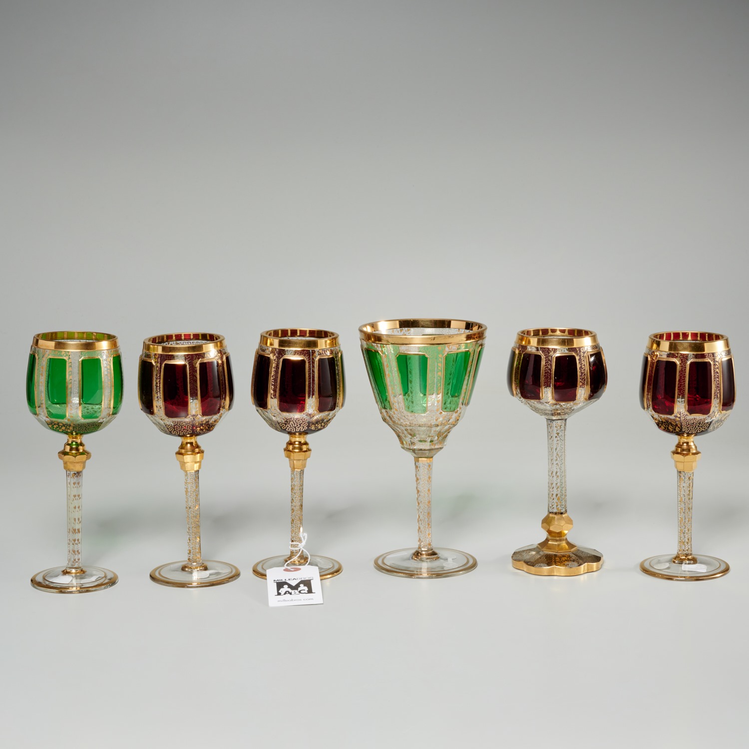 (6) MOSER (ATTRIB) BOHEMIAN GLASS