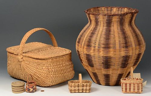 6 NATIVE AMERICAN BASKETS, INCL.