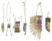 (6) NATIVE AMERICAN BEADED BAG