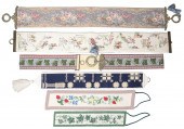 (6) Needlework bell pulls, c/o