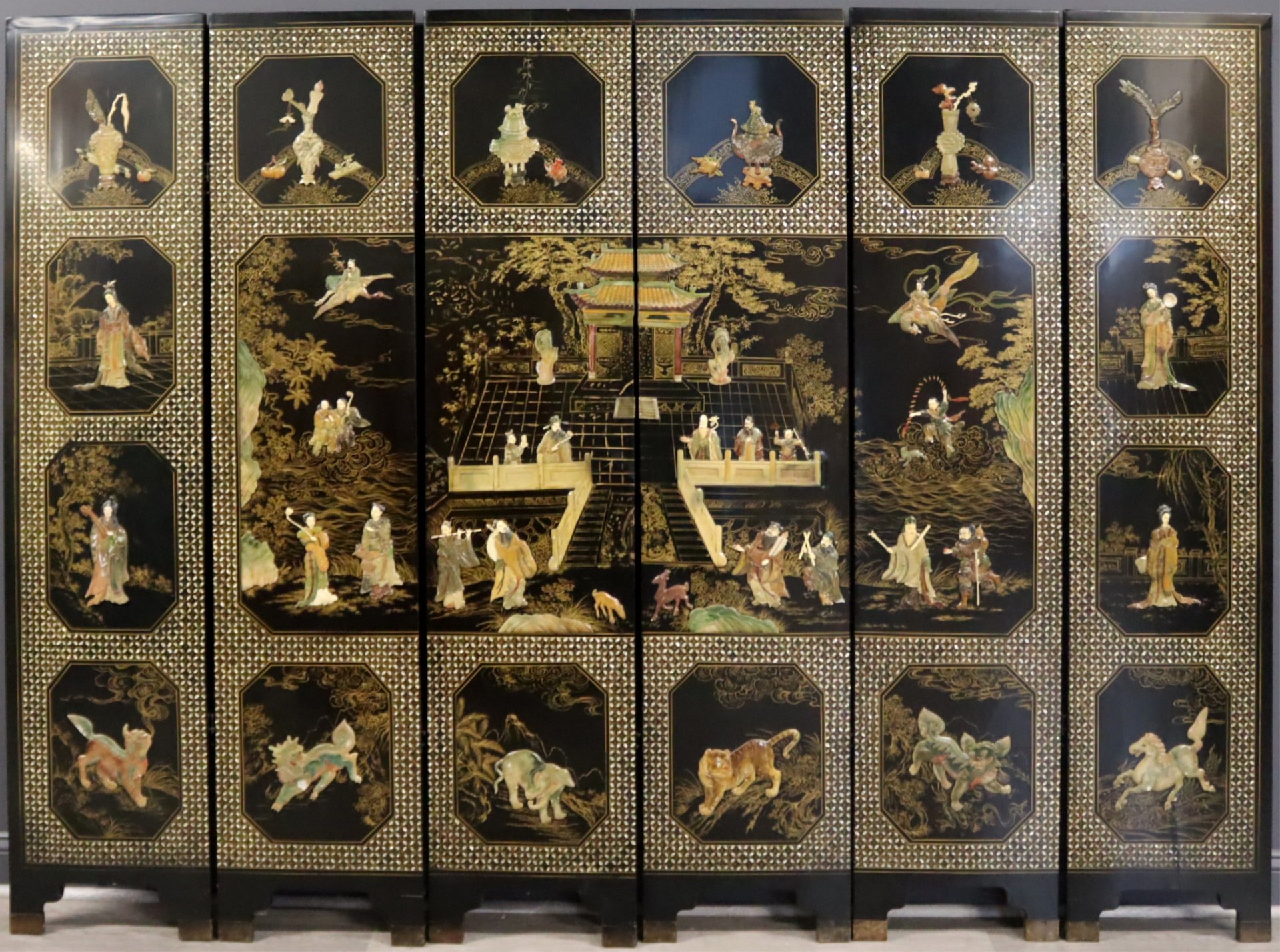 6-PANEL CHINESE LACQUERED AND