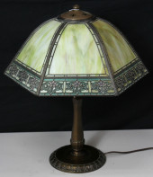 6 PANEL GREEN HANDEL TABLE LAM