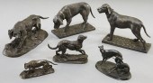 (6) Patinated bronze dog figur