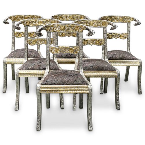 (6 PC) ANGLO INDIAN RAM HEAD