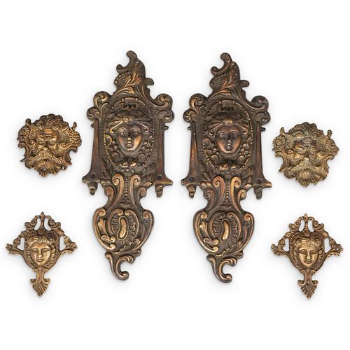 (6 PC) ANTIQUE BRONZE WALL