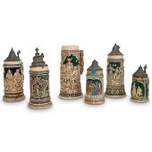 (6 PC) ANTIQUE GERMAN CERAMIC