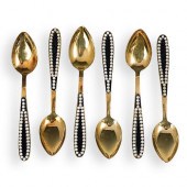 (6 PC) ANTIQUE RUSSIAN 916 SIL