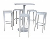 (6) pc brushed chrome pub tabl