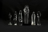 6 PC. CRYSTAL & GLASS MADONNAS