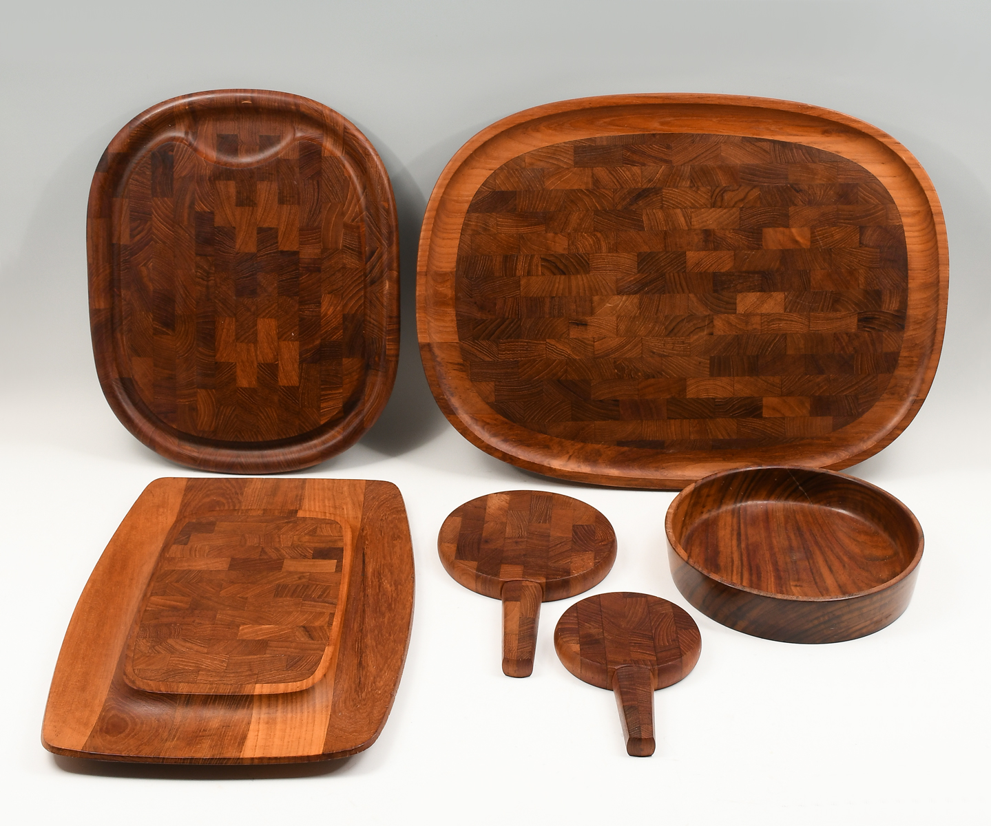 6 PC. DANISH MODERN WOOD CHEESE