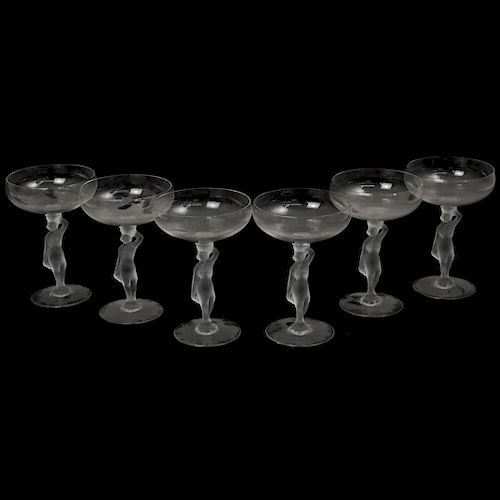 (6 PC) FIGURAL CRYSTAL MARTINI