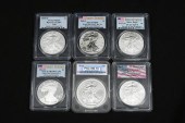 6 PC. GRADED U.S. MINT SILVER
