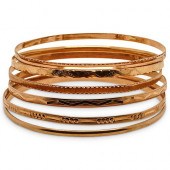 (6 PC) GROUP OF YELLOW GOLD BA