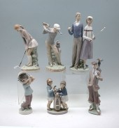 6 PC. LLADRO GOLFING FIGURES: