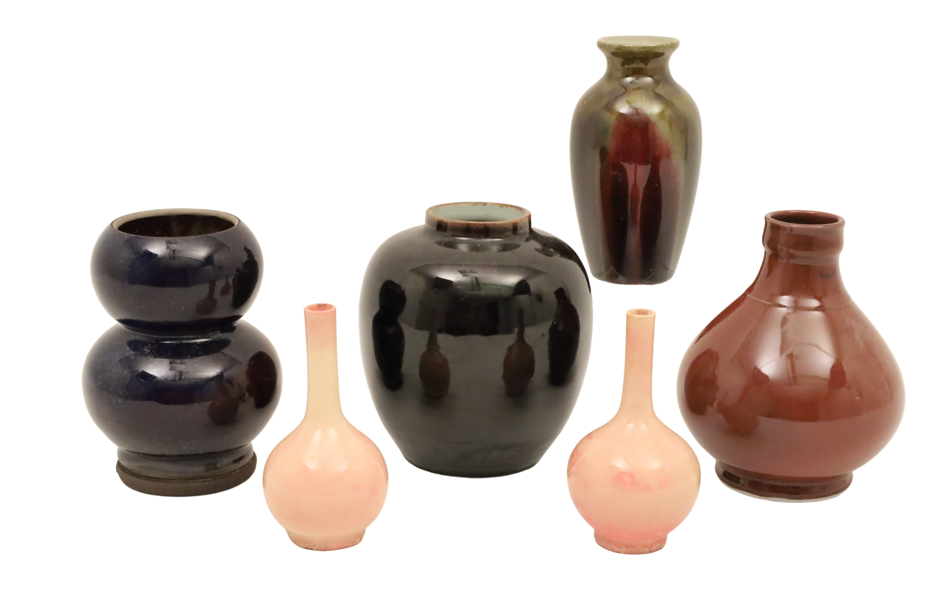 6 PC LOT OF CHINESE GLAZED