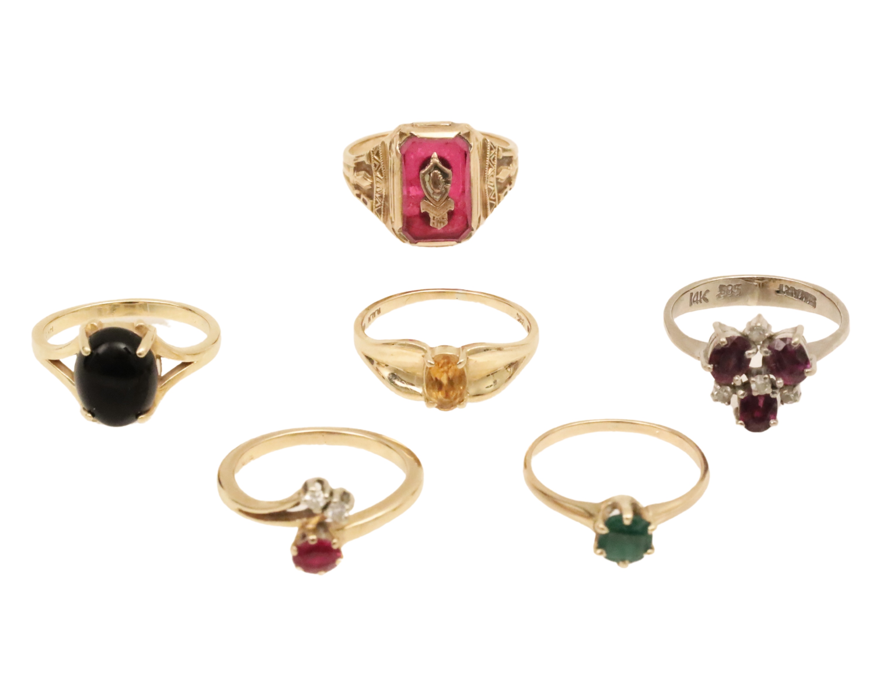 6 PC LOT OF YELLOW GOLD LADIES