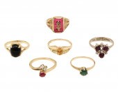 6 PC LOT OF YELLOW GOLD LADIES