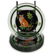 (6 PC) LYNN CHASE GLASS LEOPAR