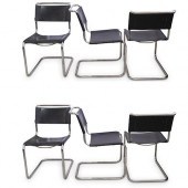 (6 PC) MID CENTURY THONET LEAT