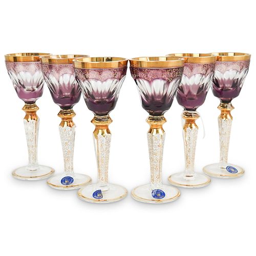 (6 PC) MOSER BOHEMIAN CRYSTAL