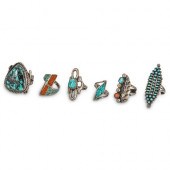 (6 PC) NAVAJO STERLING SILVER