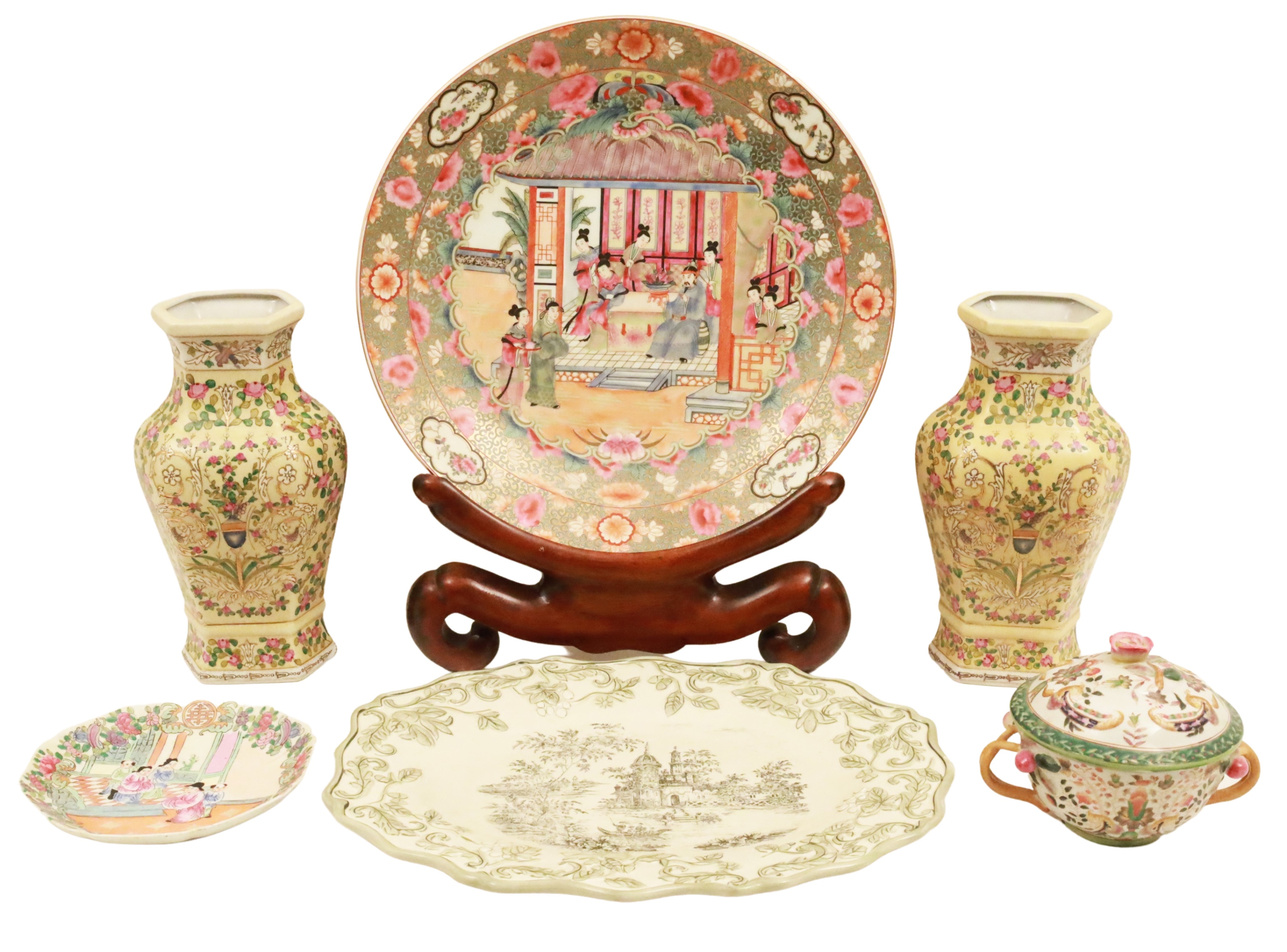 6 PC. ORIENTAL STYLE PORCELAIN
