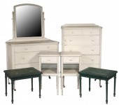 (6 PC) PAINTED STEEL BEDROOM S