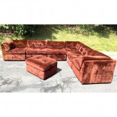 6 pc Plush Brown sectional plu
