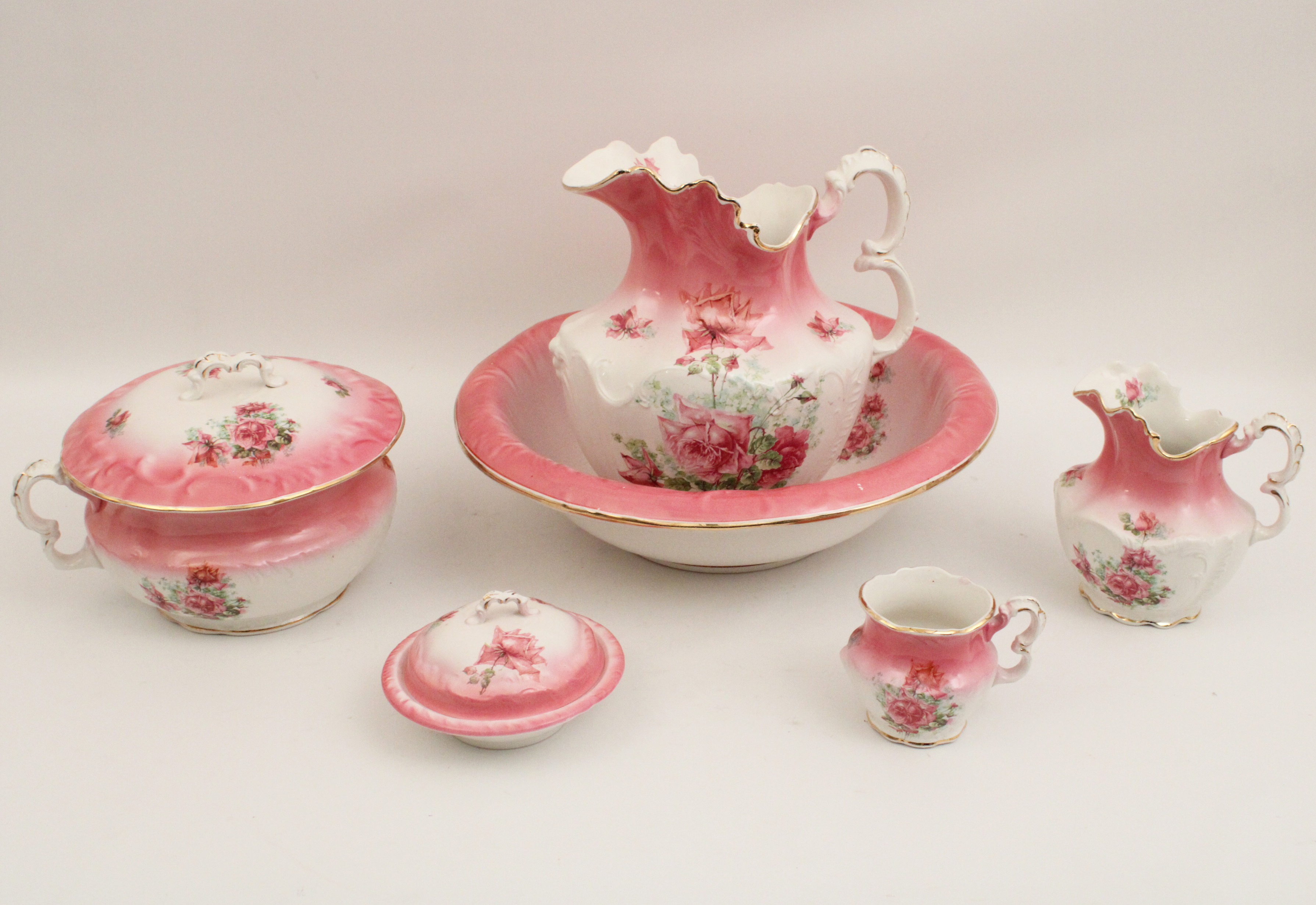 6 PC. PORCELAIN BOWL AND PITCHER